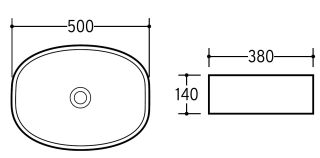 Накладная раковина Charus Stefania 700-026W 50см белый